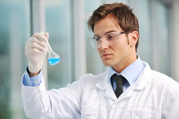 science men in laboratory