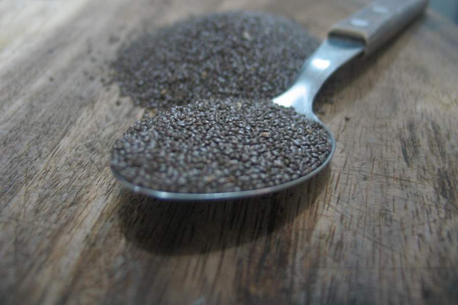 chia seeds stored on table